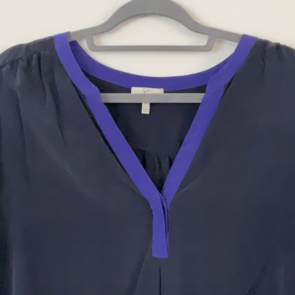 Joie navy blue long sleeve blouse - Picture 3 of 4